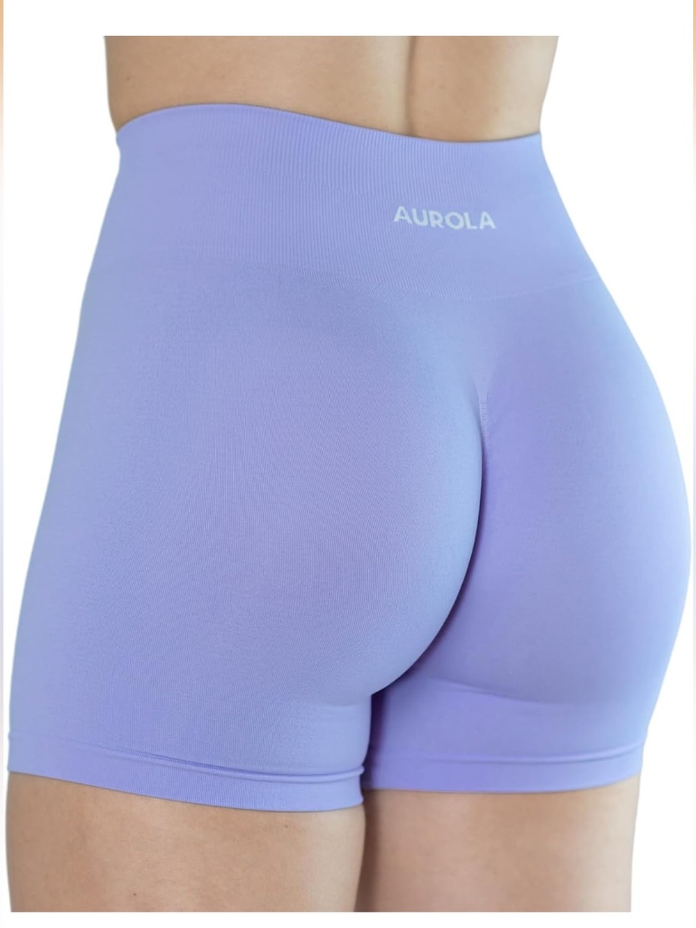 AUROLA High-Waist Lavender Seamless Women’s Shorts